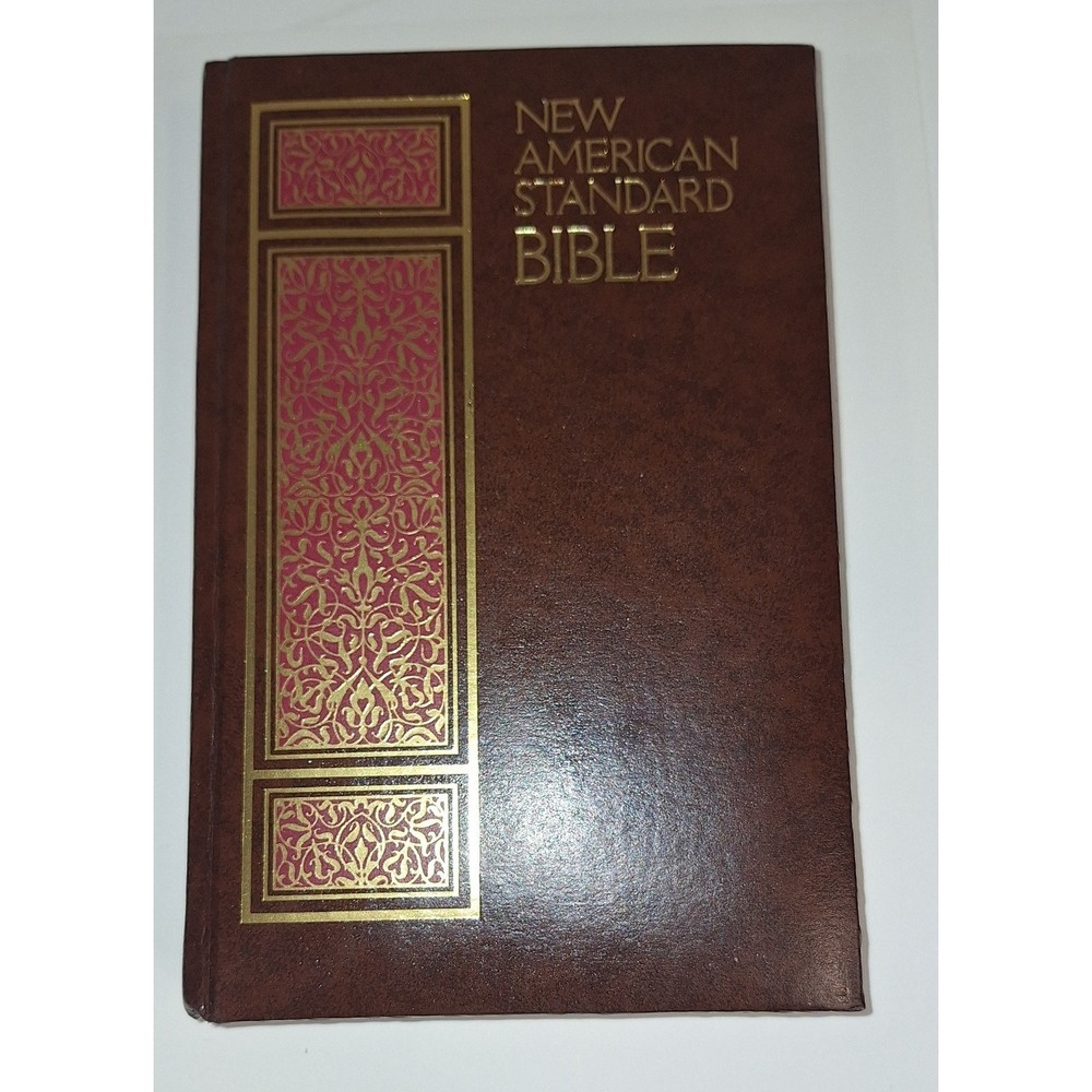 Vintage 1977 NASB New American Standard Bible Thomas Nelson 762 BR Brown Red Let
